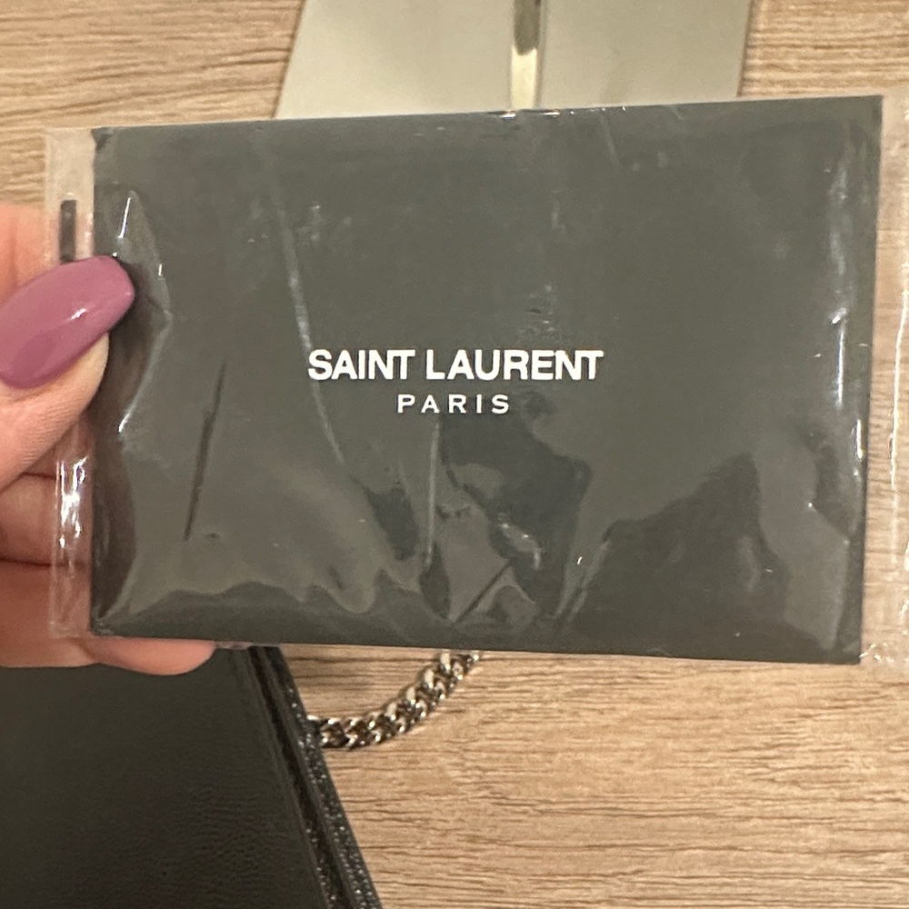 Yves Saint Laurent Black Crossbody Bag with Silver Chain - Picture 5 of 8